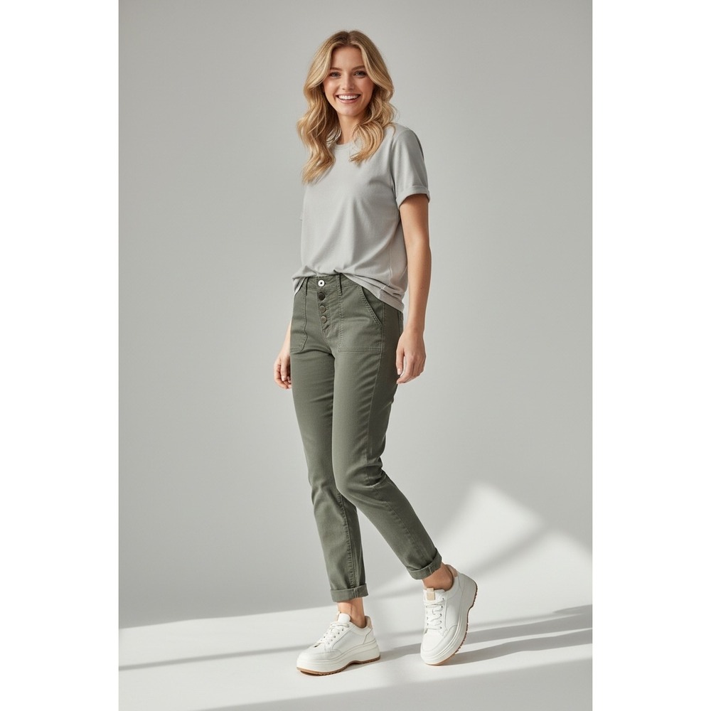 Universal Thread Mid Rise Skinny Pants Olive Green Size 14‎